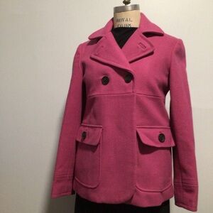 Gap Women's Pink Double-Breasted Pea Coat